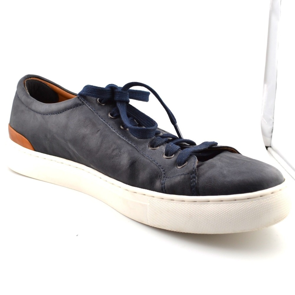 Johnston & Murphy TruFoam Sneakers Casual Everyday‎ Navy Leather Shoes 12M